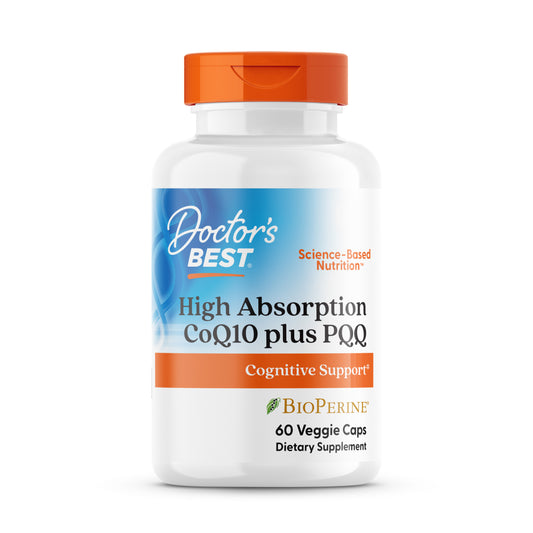 Doctor's Best CoQ10 100 mg, PQQ 20 mg, 60 Veggie Caps