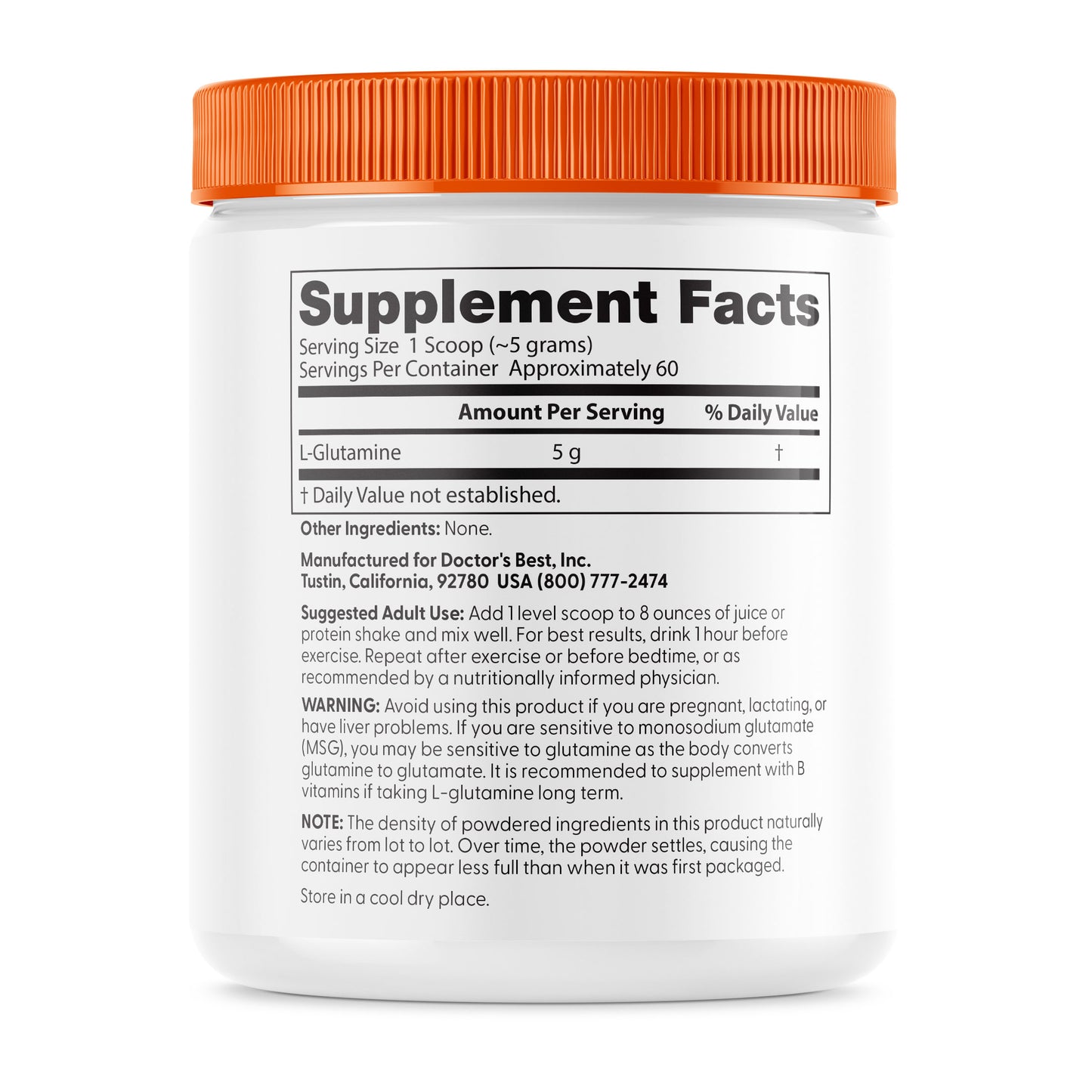 Doctor's Best Pure L-Glutamine Powder, 10.6 oz (300 g)