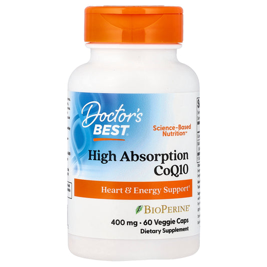 Doctor's Best High Absorption CoQ10 with BioPerine, 400 mg, 60 Veggie Caps