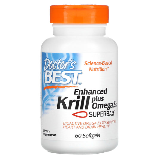Doctor's Best Enhanced Krill Plus Omega3s with Superba Krill, 60 Softgels