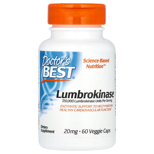 Doctor's Best Lumbrokinase, 20 mg, 60 Veggie Caps