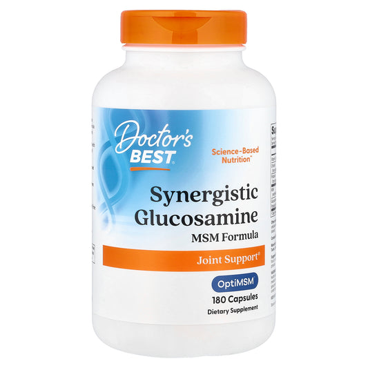 Doctor's Best Synergistic Glucosamine MSM Formula with OptiMSM, 180 Capsules