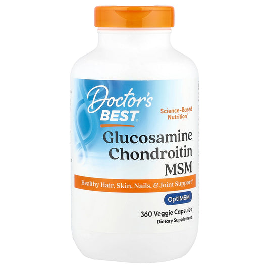 Doctor's Best Glucosamine Chondroitin MSM with OptiMSM, 360 Veggie Capsules
