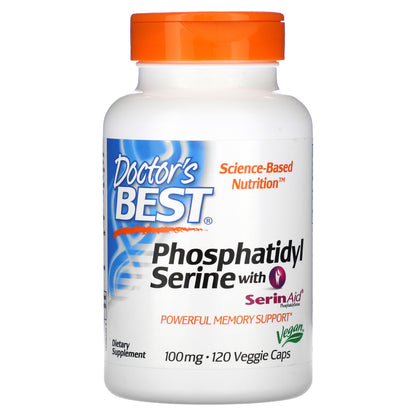 Doctor's Best Phosphatidylserine with SerinAid, 100 mg, 120 Veggie Caps