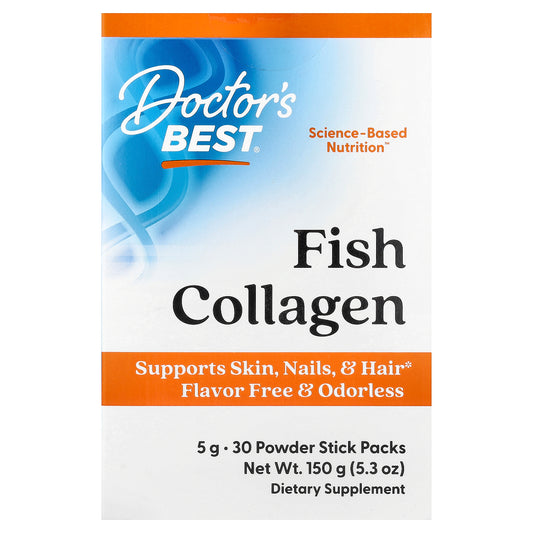 Doctor's Best Fish Collagen with Naticol, 5 g, 30 Powder Stick Packs