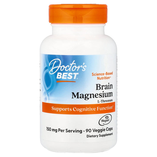 Doctor's Best Brain Magnesium with Magtein, 150 mg Per Serving, 90 Veggie Caps