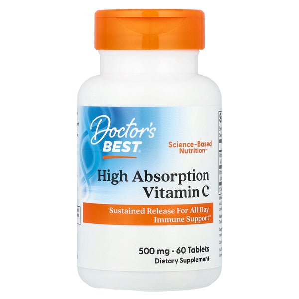 Doctor's Best High Absorption Vitamin C with PureWayC, 500 mg, 60 Tab
