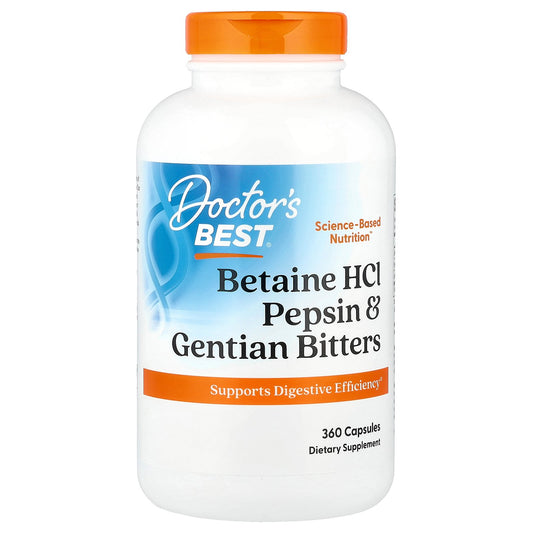 Doctor's Best Betaine HCl, Pepsin & Gentian Bitters, 360 Capsules