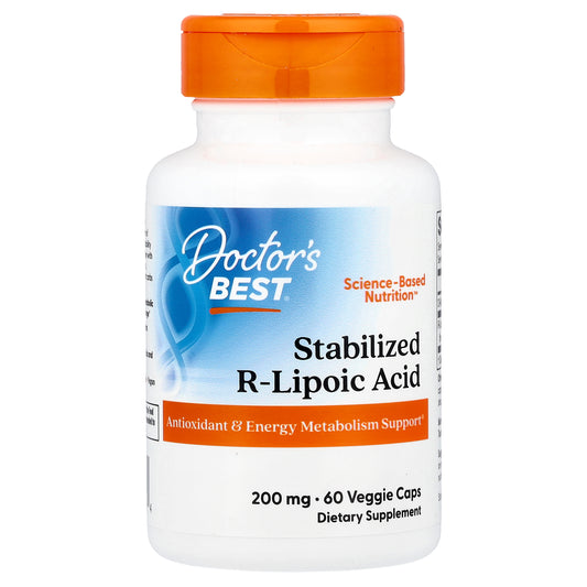 Doctor's Best Stabilized R-Lipoic Acid with BioEnhanced Na-RALA, 200 mg, 60 Veggie Caps