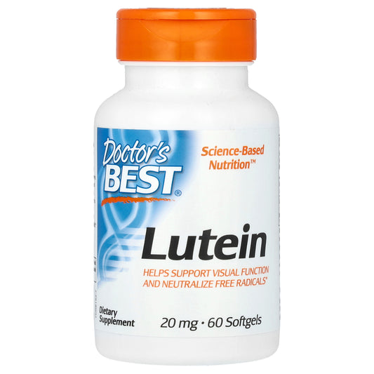 Doctor's Best Lutein, 20 mg, 60 Softgels