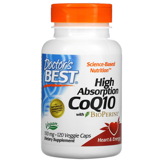 Doctor's Best High Absorption CoQ10 with BioPerine, 100 mg, 120 Veggie Caps
