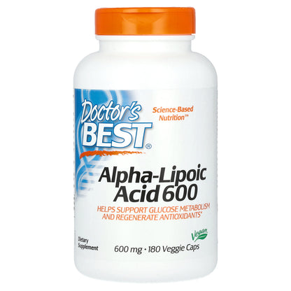 Doctor's Best Alpha-Lipoic Acid 600, 600 mg, 180 Veggie Caps