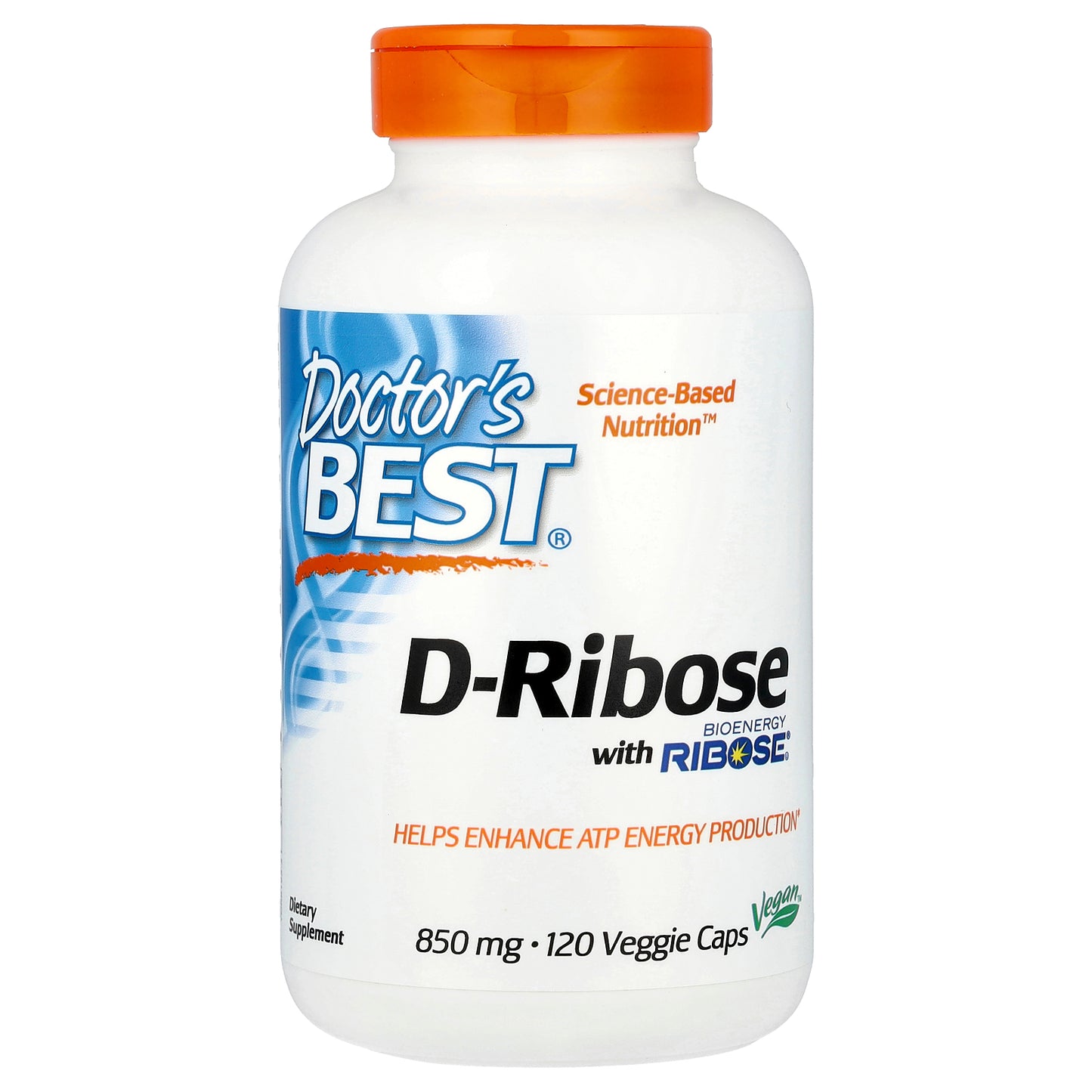 Doctor's Best D-Ribose with BioEnergy Ribose, 850 mg, 120 Veggie Caps