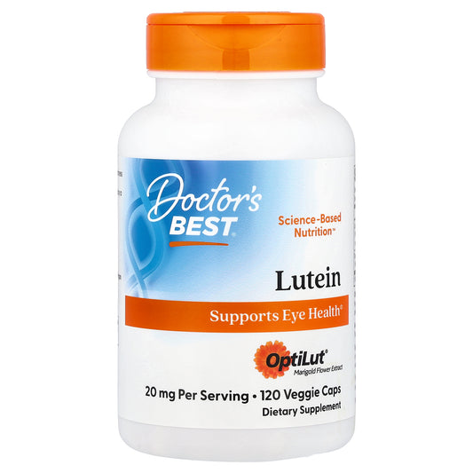 Doctor's Best Lutein from OptiLut, 20 mg Per Serving, 120 Veggie Caps