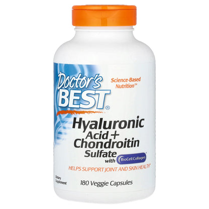 Doctor's Best Hyaluronic Acid + Chondroitin Sulfate, 180 Veggie Caps