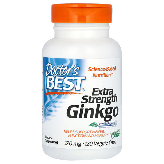 Doctor's Best Extra Strength Ginkgo, 120 mg, 120 Veggie Caps