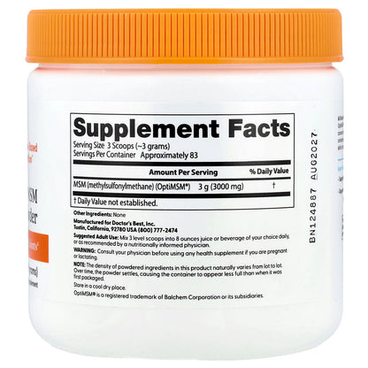 Doctor's Best MSM Powder with OptiMSM, 8.8 oz (250 g)