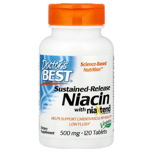 Doctor's Best Sustained-Release Niacin with niaXtend, 500 mg, 120 Tablets