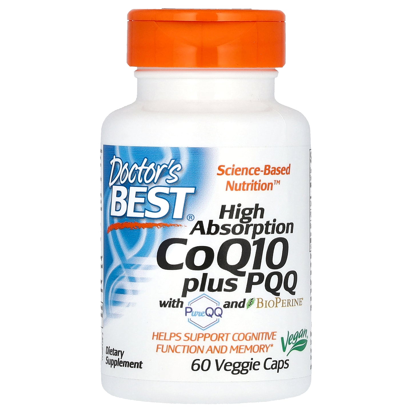 Doctor's Best CoQ10 100 mg, PQQ 20 mg, 60 Veggie Caps