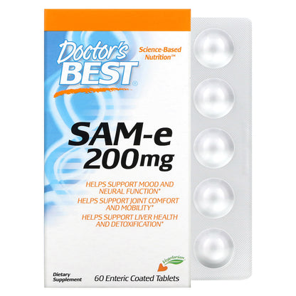 Doctor's Best SAM-e, 200 mg, 60 Enteric Coated Tablets