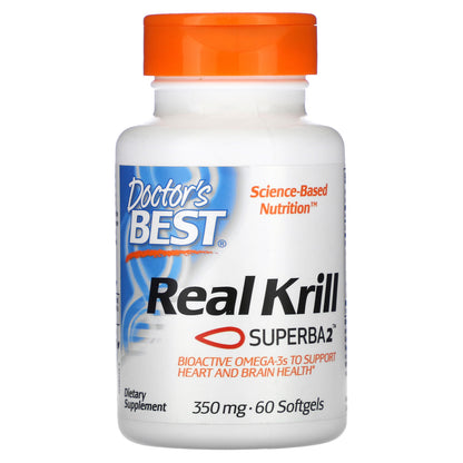 Doctor's Best Real Krill, 350 mg, 60 Softgel