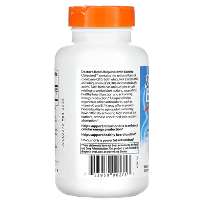 Doctor's Best Ubiquinol with Kaneka, 200 mg, 120 Softgels