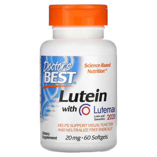 Doctor's Best Lutein with Lutemax 2020, 20 mg, 60 Softgels