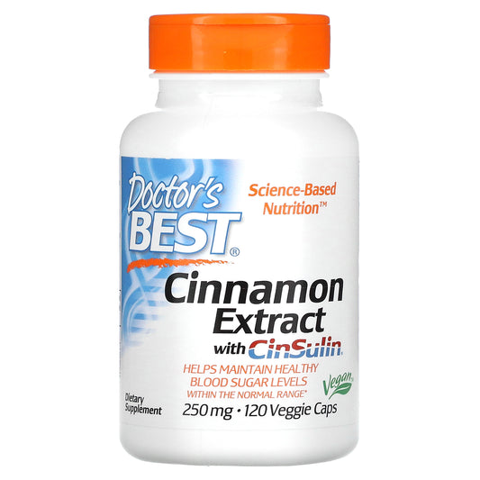 Doctor's Best Cinnamon Extract with CinSulin, 250 mg, 120 Veggie Caps