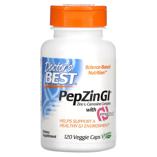 Doctor's Best PepZin GI, Zinc-L-Carnosine Complex, 120 Veggie Caps