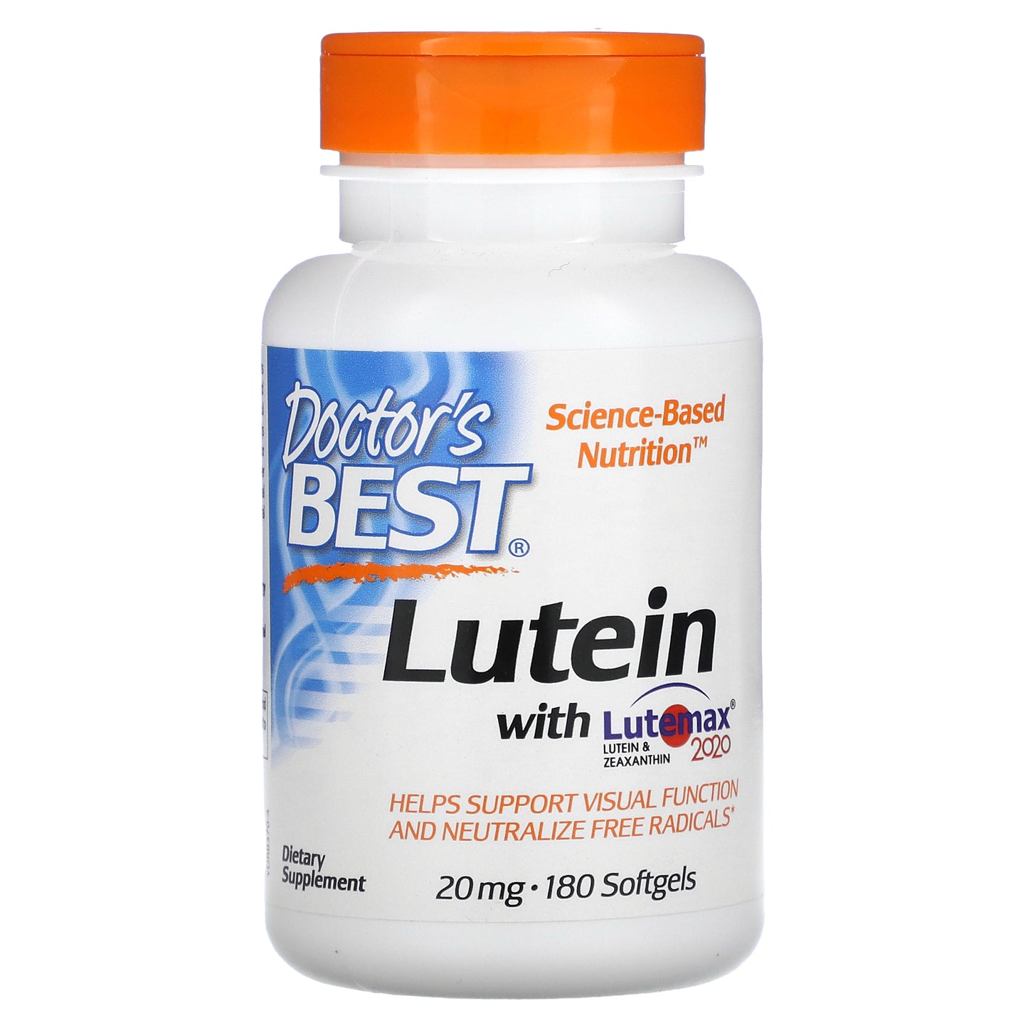 Doctor's Best Lutein with Lutemax 2020, 20 mg, 180 Softgels