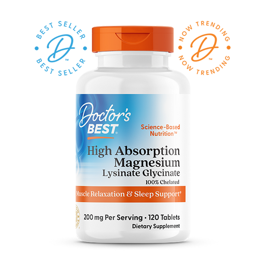 Doctor's Best High Absorption Magnesium, 200 mg Per Serving, 120 Tablets