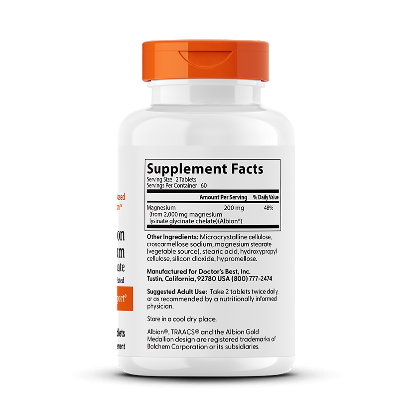 Doctor's Best High Absorption Magnesium, 100 mg, 120 Tablets