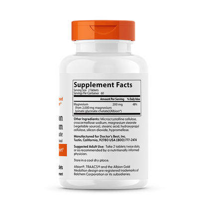 Doctor's Best High Absorption Magnesium, 100 mg, 120 Tablets