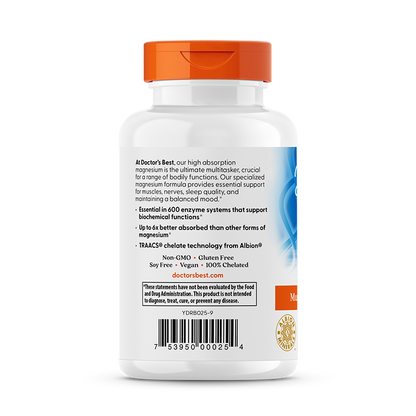 Doctor's Best High Absorption Magnesium, 200 mg Per Serving, 120 Tablets