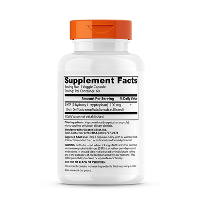 Doctor's Best 5-HTP, 100 mg, 60 Veggie Caps