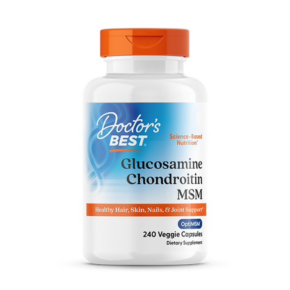 Doctor's Best Glucosamine Chondroitin MSM with OptiMSM, 240 Veggie Caps