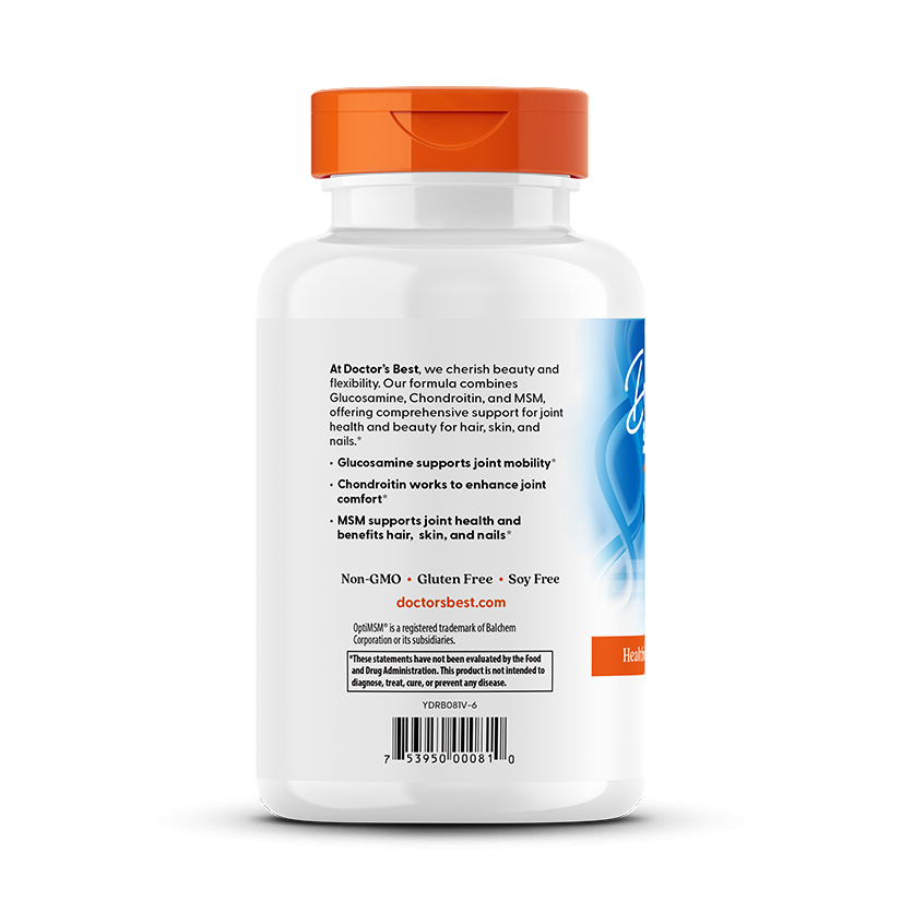 Doctor's Best Glucosamine Chondroitin MSM with OptiMSM, 240 Veggie Caps