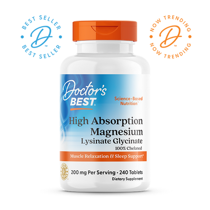 Doctor's Best High Absorption Magnesium, 200 mg Per Serving, 240 Tablets