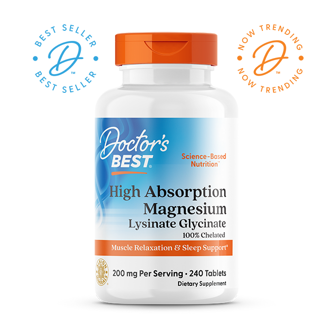Doctor's Best High Absorption Magnesium, 200 mg Per Serving, 240 Tablets
