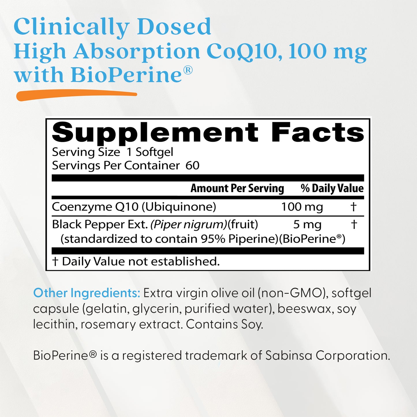 Doctor's Best High Absorption CoQ10 with BioPerine, 100 mg, 60 Softgels