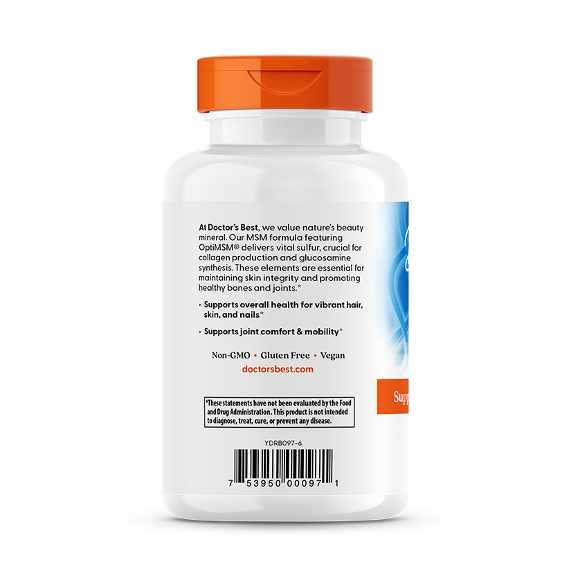Doctor's Best MSM with OptiMSM, 1,500 mg, 120 Tablets