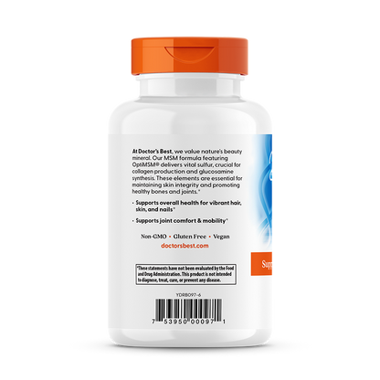 Doctor's Best MSM with OptiMSM, 1,500 mg, 120 Tablets