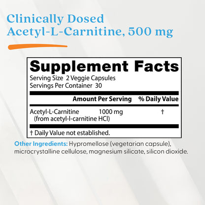 Doctor's Best Acetyl-L-Carnitine, 500 mg, 60 Veggie Caps Doctor's Best Acetyl-L-Carnitine, 500 mg, 60 Veggie Caps