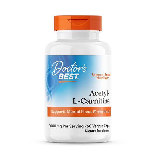 Doctor's Best Acetyl-L-Carnitine, 1000 mg Per Serving, 60 Veggie Caps