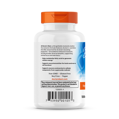 Doctor's Best Acetyl-L-Carnitine with Biosint Carnitines, 500 mg, 60 Veggie Caps