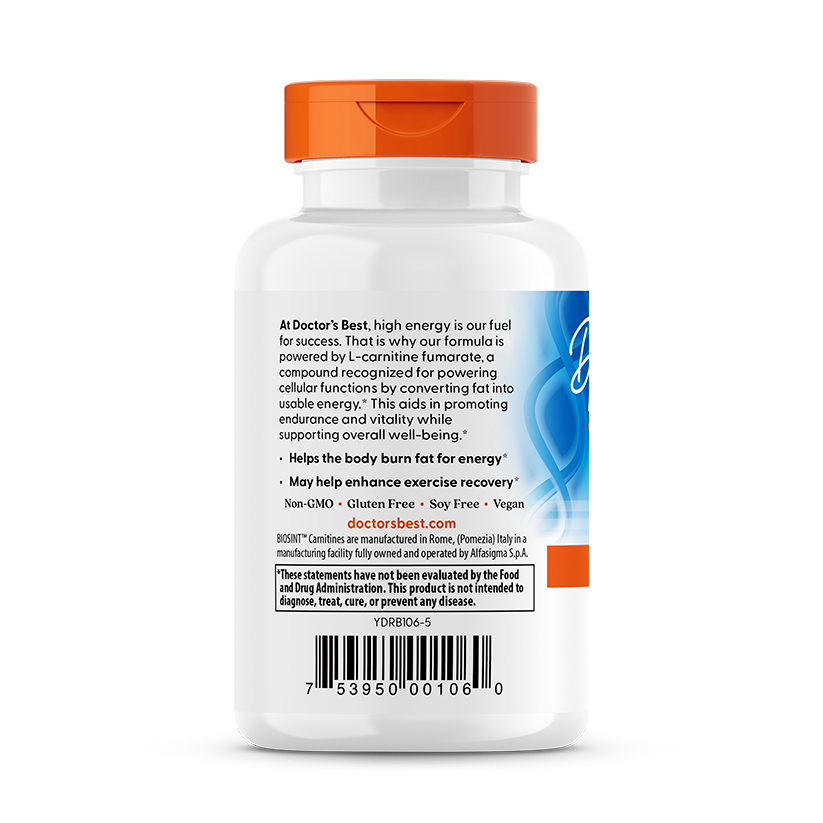 Doctor's Best L-Carnitine Fumarate with Biosint Carnitines, 855 mg, 60 Veggie Caps
