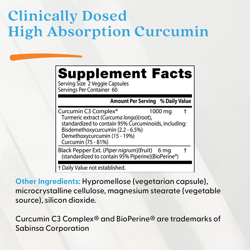 High Absorption Curcumin, 1000 mg Per Serving, 120 Capsules