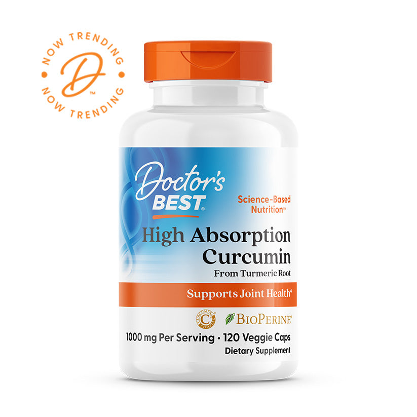 Doctor's Best High Absorption Curcumin from Turmeric Root, 1000 mg Per Serving, 120 Veggie Caps