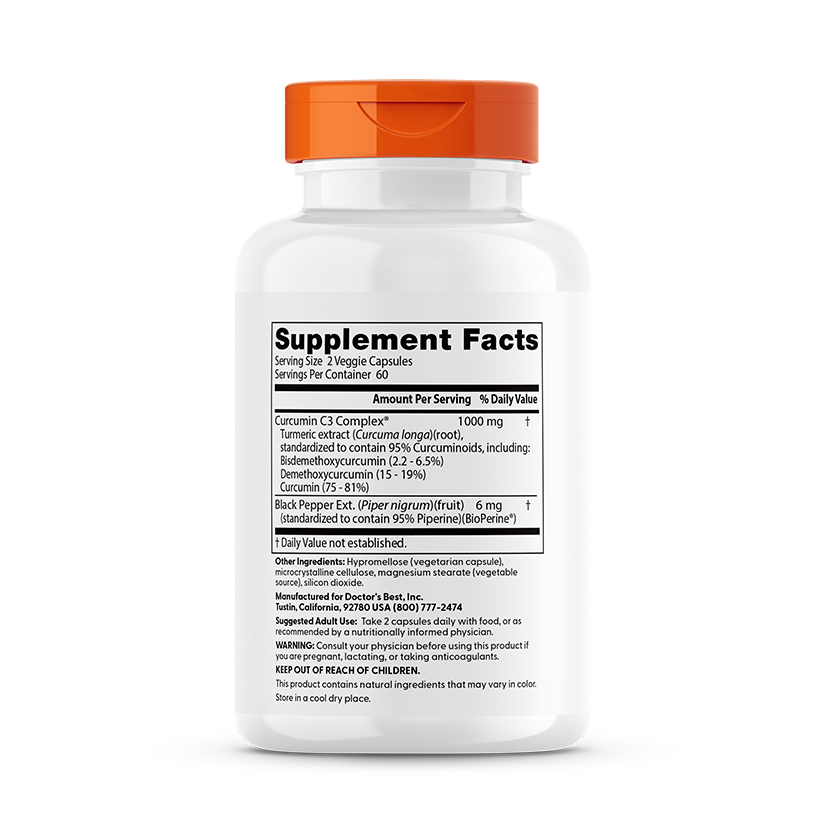 High Absorption Curcumin, 1000 mg Per Serving, 120 Capsules