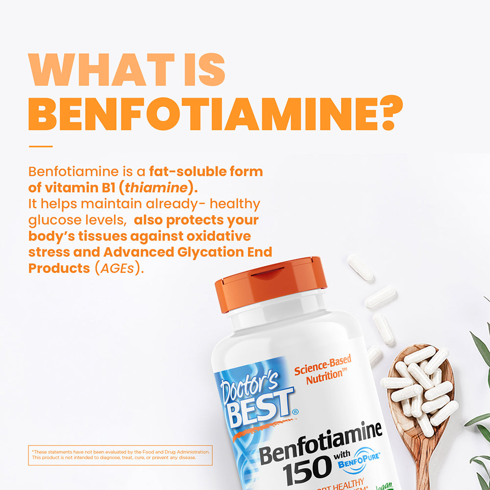 Doctor's Best Benfotiamine 150 with BenfoPure, 150 mg, 120 Veggie Caps